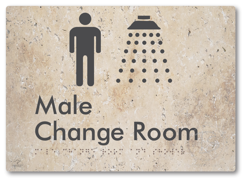 Male Change Room and Shower - Braille Tactile Signs Aust.