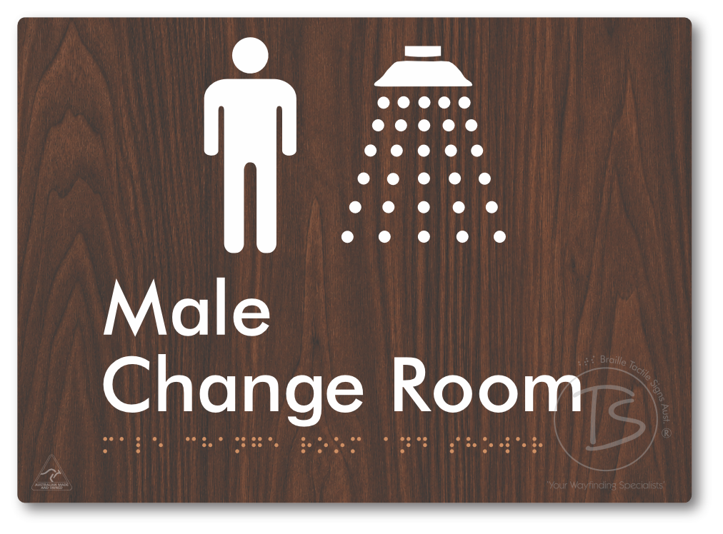 Male Change Room and Shower - Braille Tactile Signs Aust.
