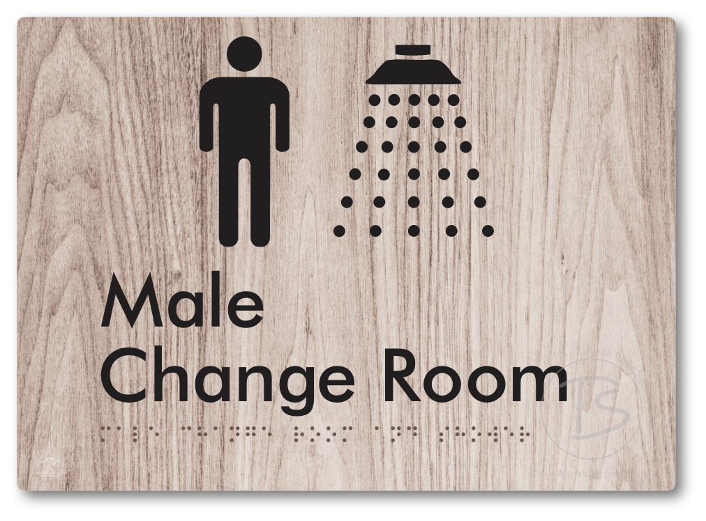 Male Change Room and Shower - Braille Tactile Signs Aust.