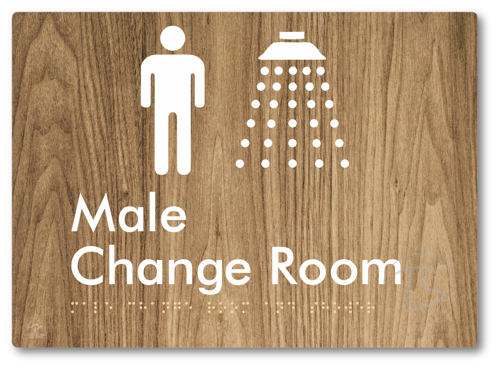 Male Change Room and Shower - Braille Tactile Signs Aust.