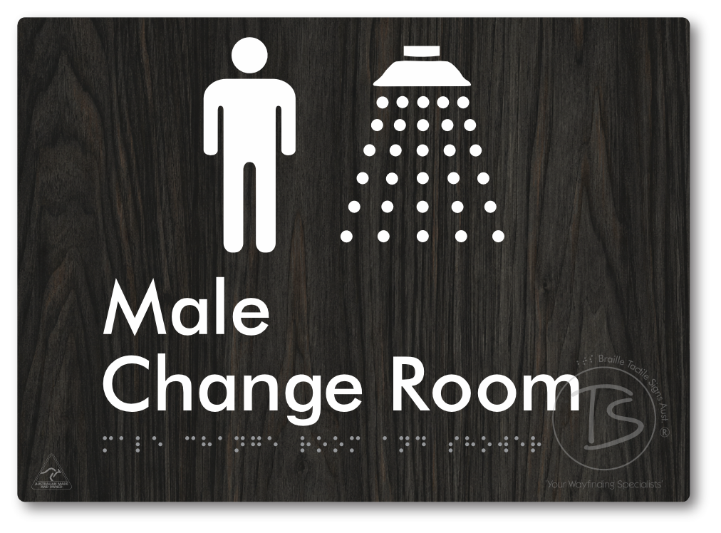 Male Change Room and Shower - Braille Tactile Signs Aust.