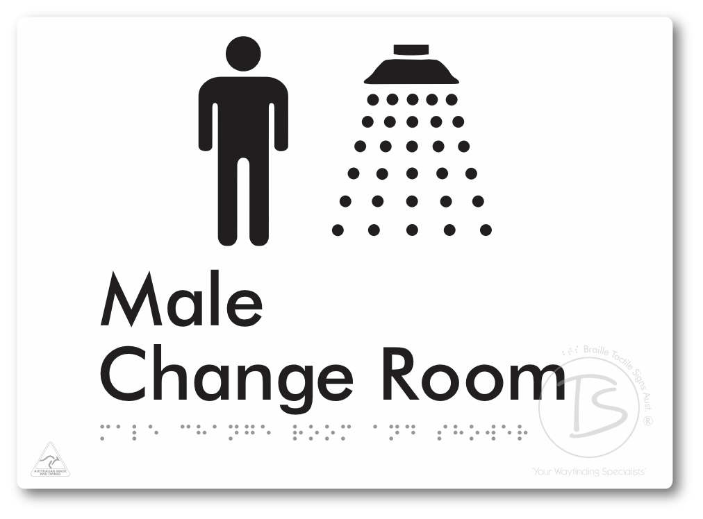 Male Change Room and Shower - Braille Tactile Signs Aust.