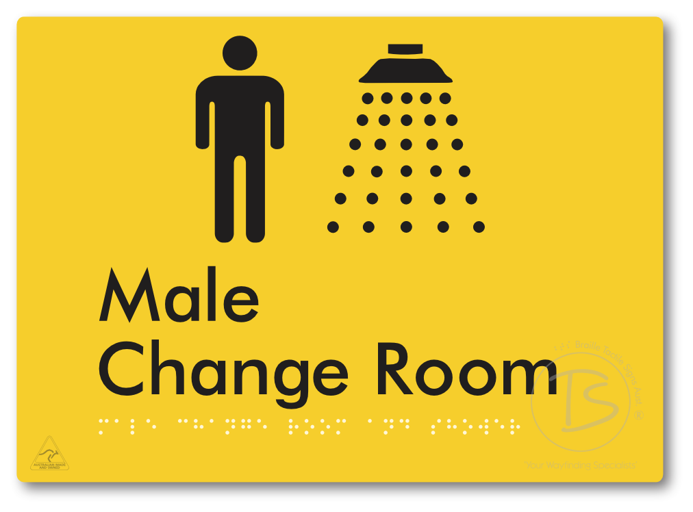 Male Change Room and Shower - Braille Tactile Signs Aust.