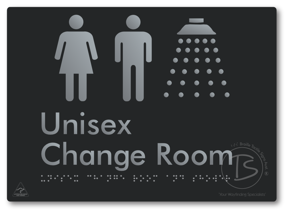 Unisex Change Room and Shower - Braille Tactile Signs Aust.