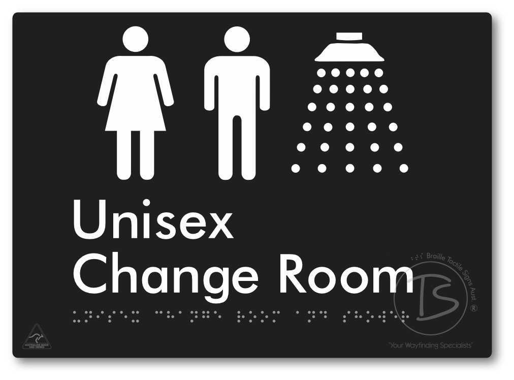 Unisex Change Room and Shower - Braille Tactile Signs Aust.