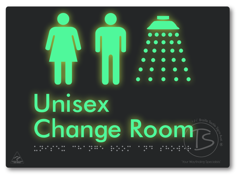 Unisex Change Room and Shower - Braille Tactile Signs Aust.