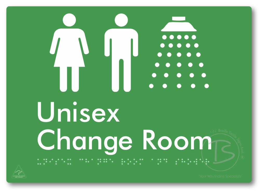 Unisex Change Room and Shower - Braille Tactile Signs Aust.