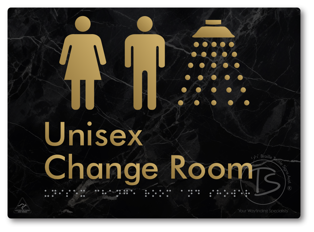 Unisex Change Room and Shower - Braille Tactile Signs Aust.