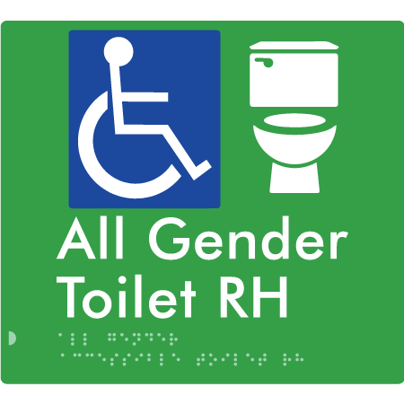 All Gender Accessible Toilet LH / RH - Braille Tactile Signs Aust.