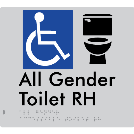 All Gender Accessible Toilet LH / RH - Braille Tactile Signs Aust.