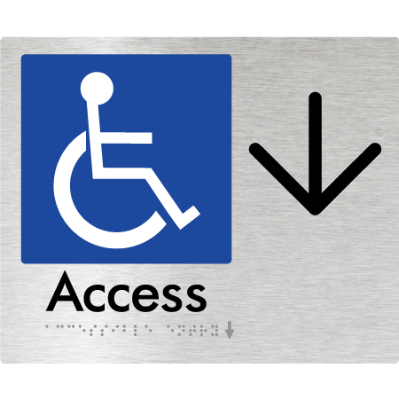 Accessible Entry w/ Large Arrow: - Braille Tactile Signs Aust.