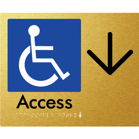 Accessible Entry w/ Large Arrow: - Braille Tactile Signs Aust.