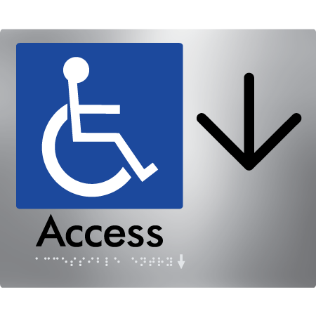 Accessible Entry w/ Large Arrow: - Braille Tactile Signs Aust.
