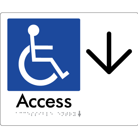 Accessible Entry w/ Large Arrow: - Braille Tactile Signs Aust.