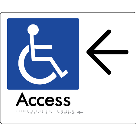 Accessible Entry w/ Large Arrow: - Braille Tactile Signs Aust.