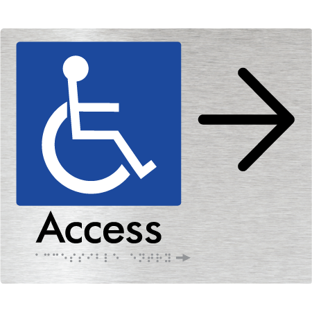 Accessible Entry w/ Large Arrow: - Braille Tactile Signs Aust.
