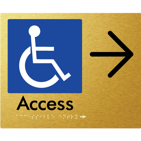 Accessible Entry w/ Large Arrow: - Braille Tactile Signs Aust.