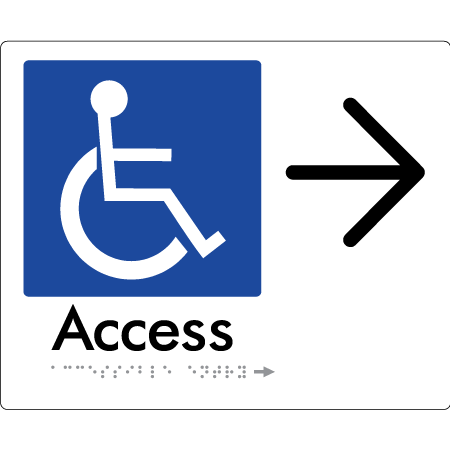 Accessible Entry w/ Large Arrow: - Braille Tactile Signs Aust.