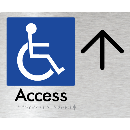 Accessible Entry w/ Large Arrow: - Braille Tactile Signs Aust.