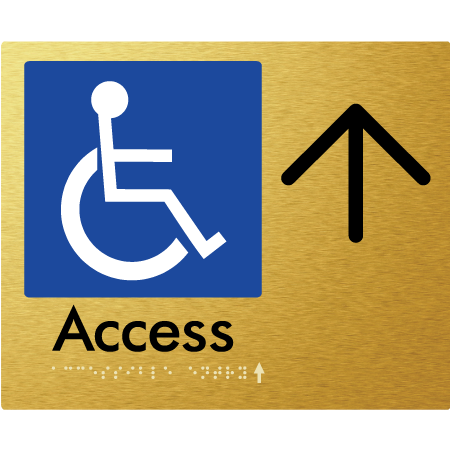 Accessible Entry w/ Large Arrow: - Braille Tactile Signs Aust.