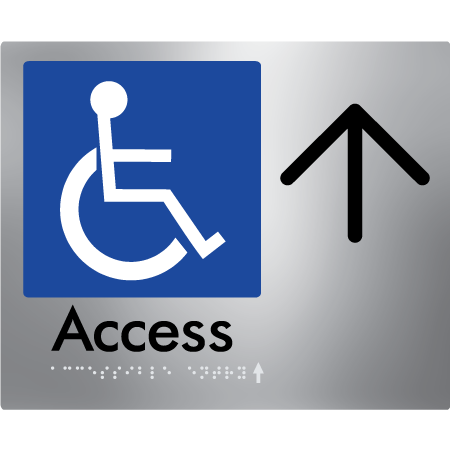 Accessible Entry w/ Large Arrow: - Braille Tactile Signs Aust.