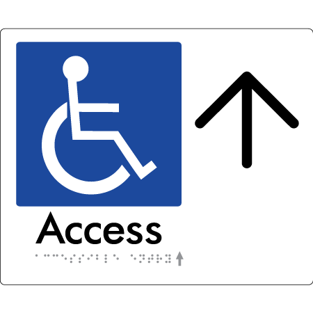 Accessible Entry w/ Large Arrow: - Braille Tactile Signs Aust.