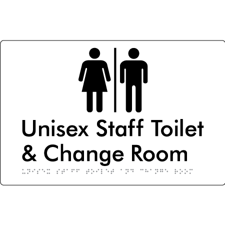 Unisex Staff Toilet & Change Room with Air Lock - Braille Tactile Signs Aust.