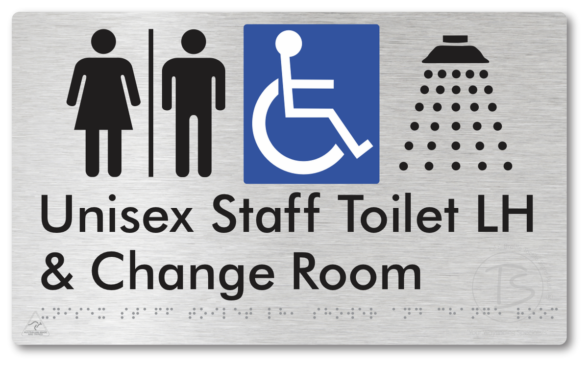 Unisex Staff Accessible Toilet LH or RH, Shower & Change Room with Air Lock