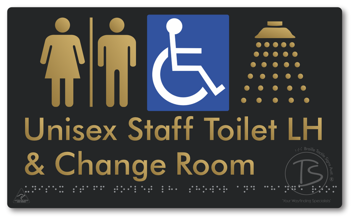 Unisex Staff Accessible Toilet LH or RH, Shower & Change Room with Air Lock