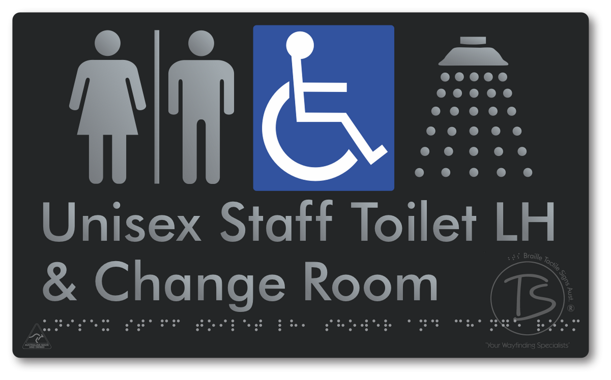 Unisex Staff Accessible Toilet LH or RH, Shower & Change Room with Air Lock