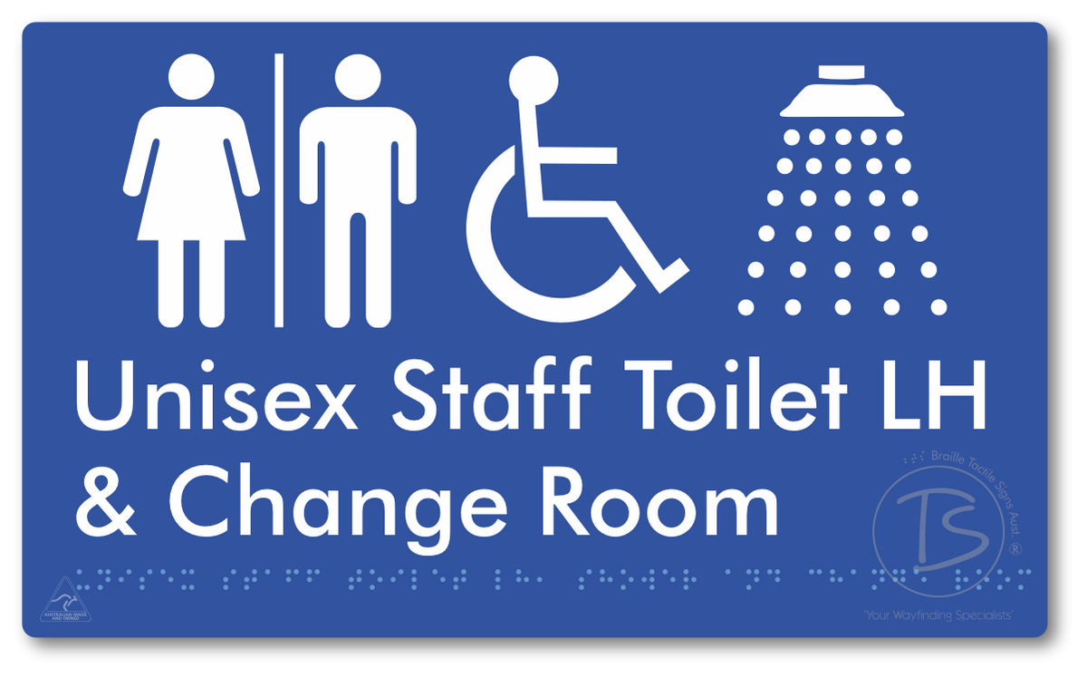 Unisex Staff Accessible Toilet LH or RH, Shower & Change Room with Air Lock