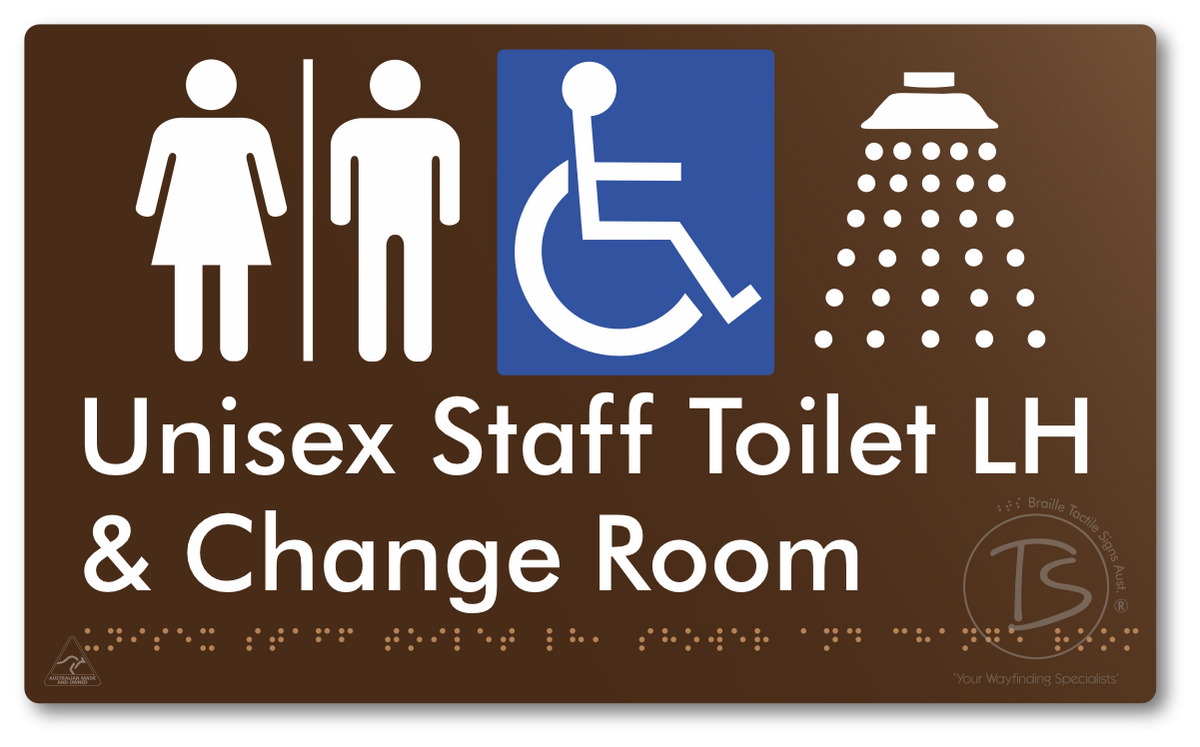Unisex Staff Accessible Toilet LH or RH, Shower & Change Room with Air Lock