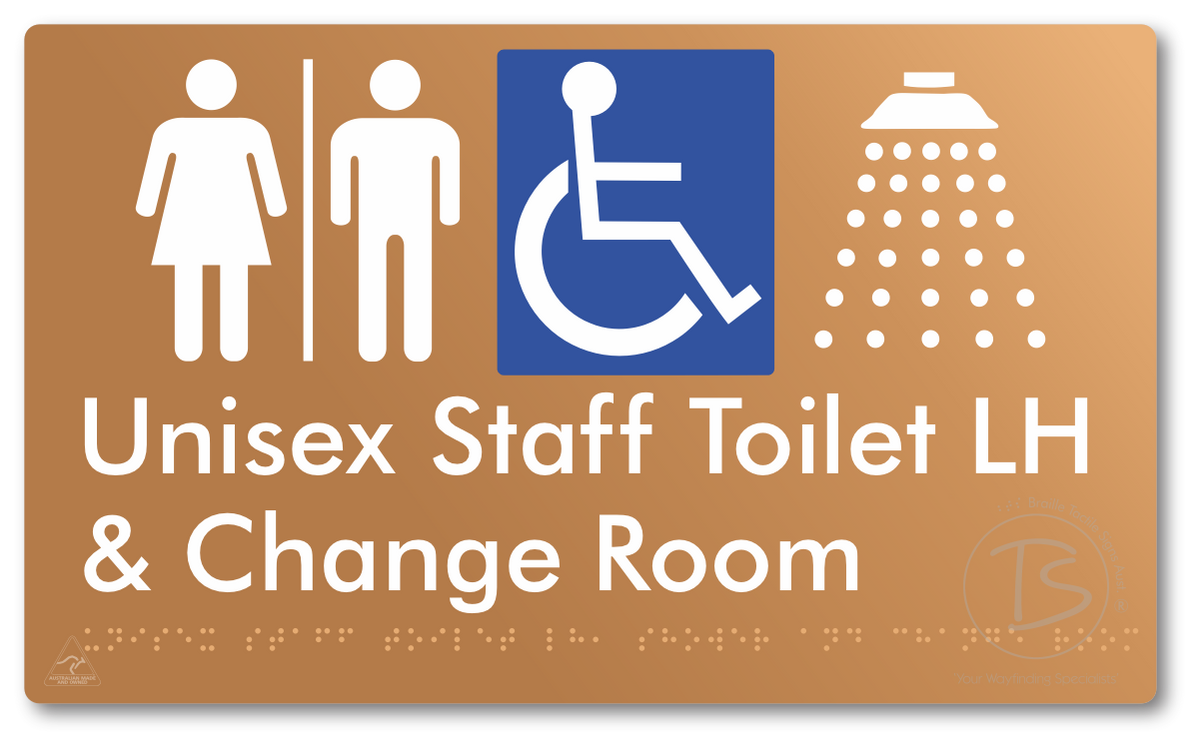 Unisex Staff Accessible Toilet LH or RH, Shower & Change Room with Air Lock