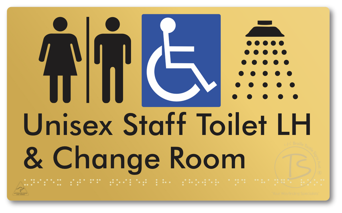 Unisex Staff Accessible Toilet LH or RH, Shower & Change Room with Air Lock