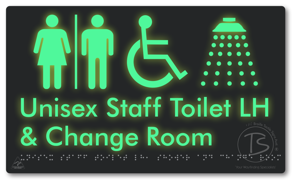 Unisex Staff Accessible Toilet LH or RH, Shower & Change Room with Air Lock