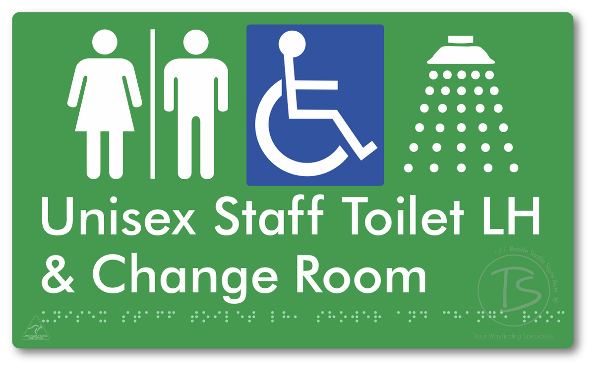 Unisex Staff Accessible Toilet LH or RH, Shower & Change Room with Air Lock