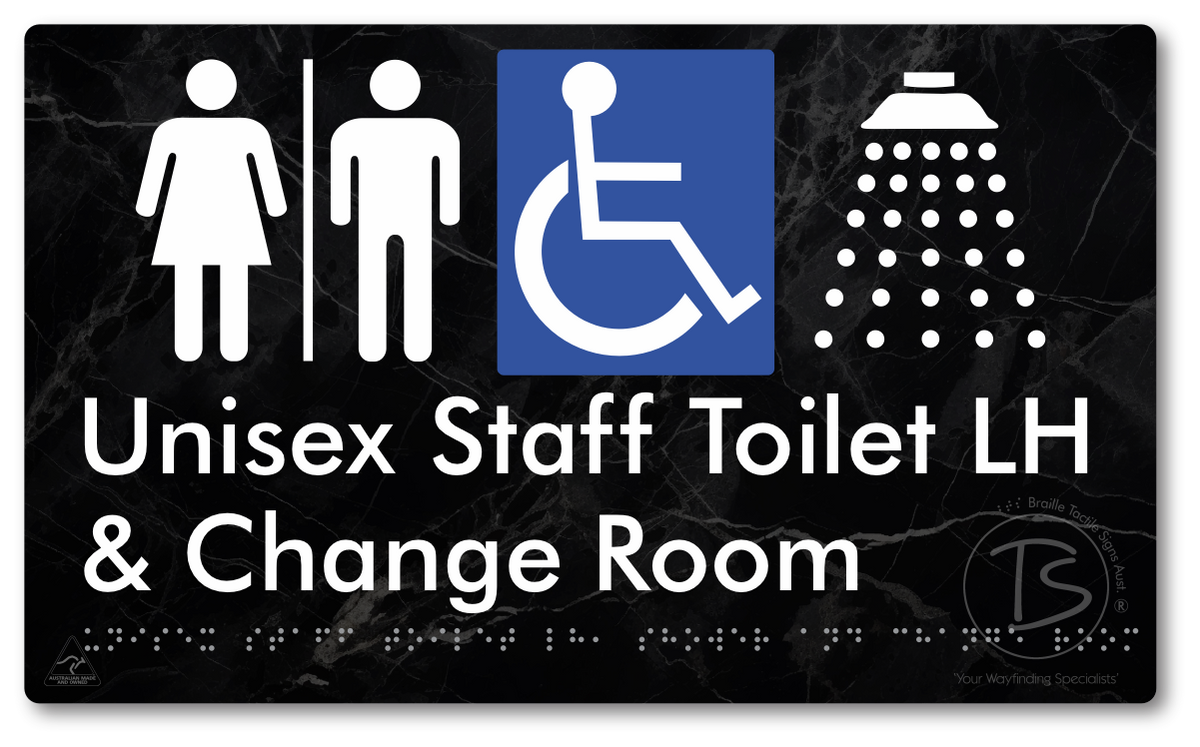 Unisex Staff Accessible Toilet LH or RH, Shower & Change Room with Air Lock