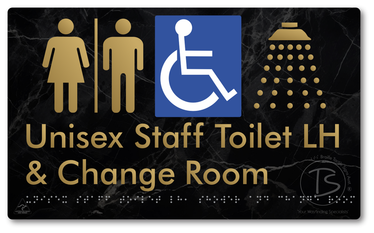 Unisex Staff Accessible Toilet LH or RH, Shower & Change Room with Air Lock