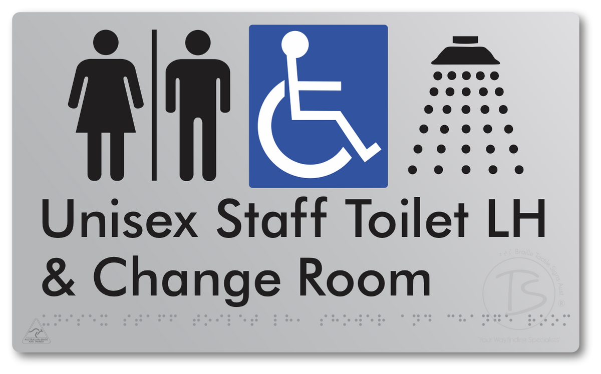 Unisex Staff Accessible Toilet LH or RH, Shower & Change Room with Air Lock