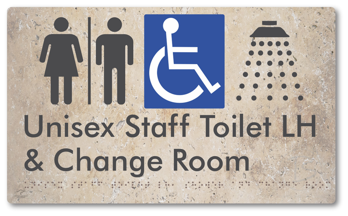 Unisex Staff Accessible Toilet LH or RH, Shower & Change Room with Air Lock
