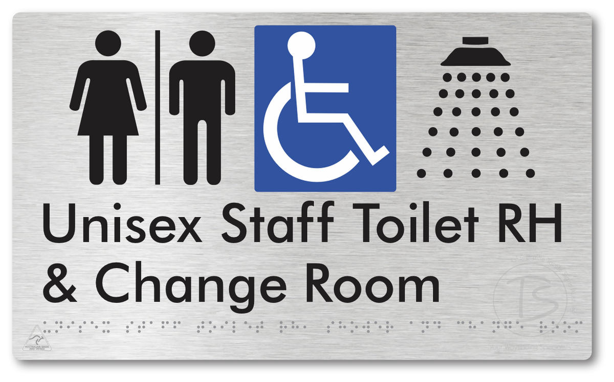 Unisex Staff Accessible Toilet LH or RH, Shower & Change Room with Air Lock
