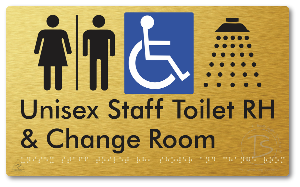 Unisex Staff Accessible Toilet LH or RH, Shower & Change Room with Air Lock