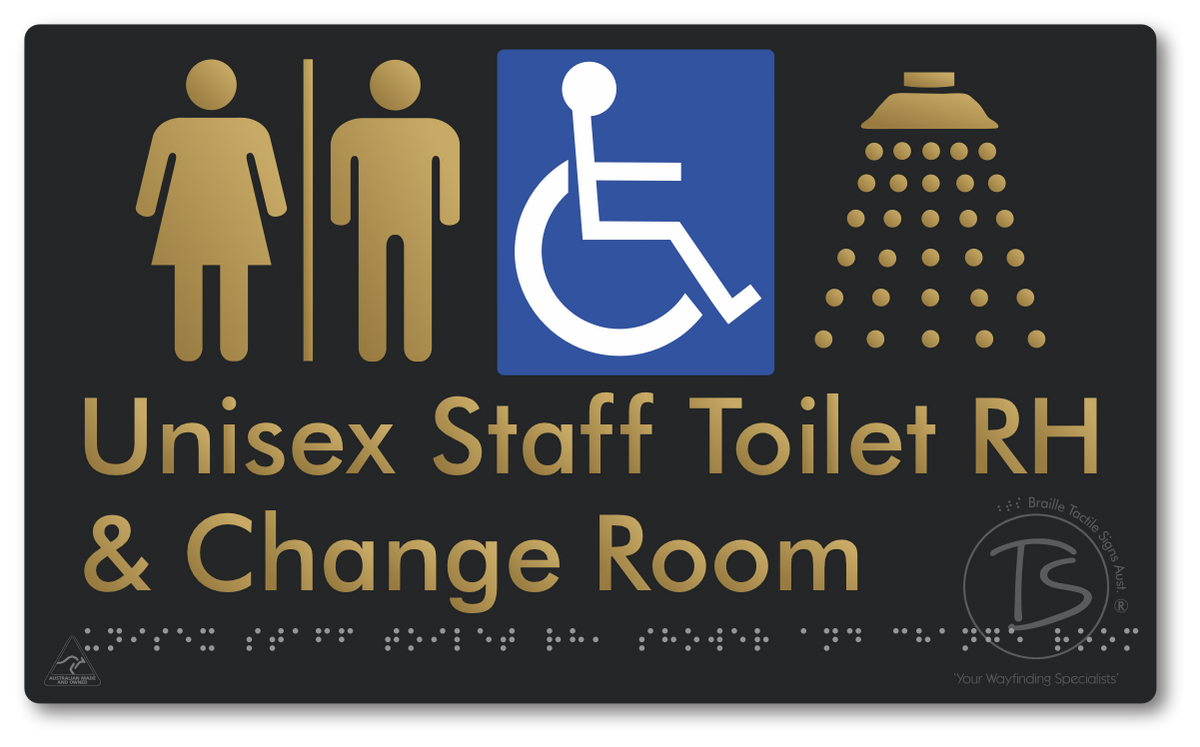 Unisex Staff Accessible Toilet LH or RH, Shower & Change Room with Air Lock