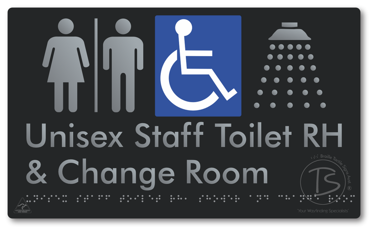 Unisex Staff Accessible Toilet LH or RH, Shower & Change Room with Air Lock