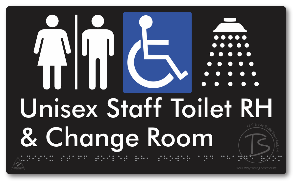 Unisex Staff Accessible Toilet LH or RH, Shower & Change Room with Air Lock