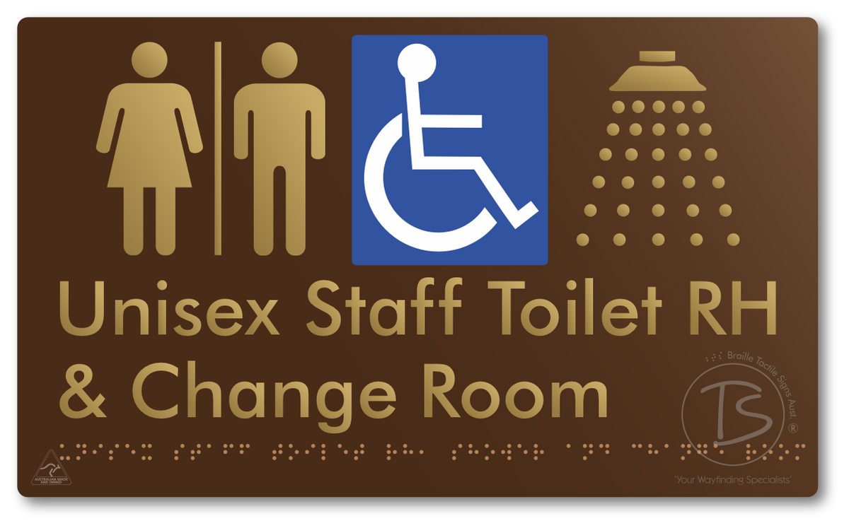 Unisex Staff Accessible Toilet LH or RH, Shower & Change Room with Air Lock