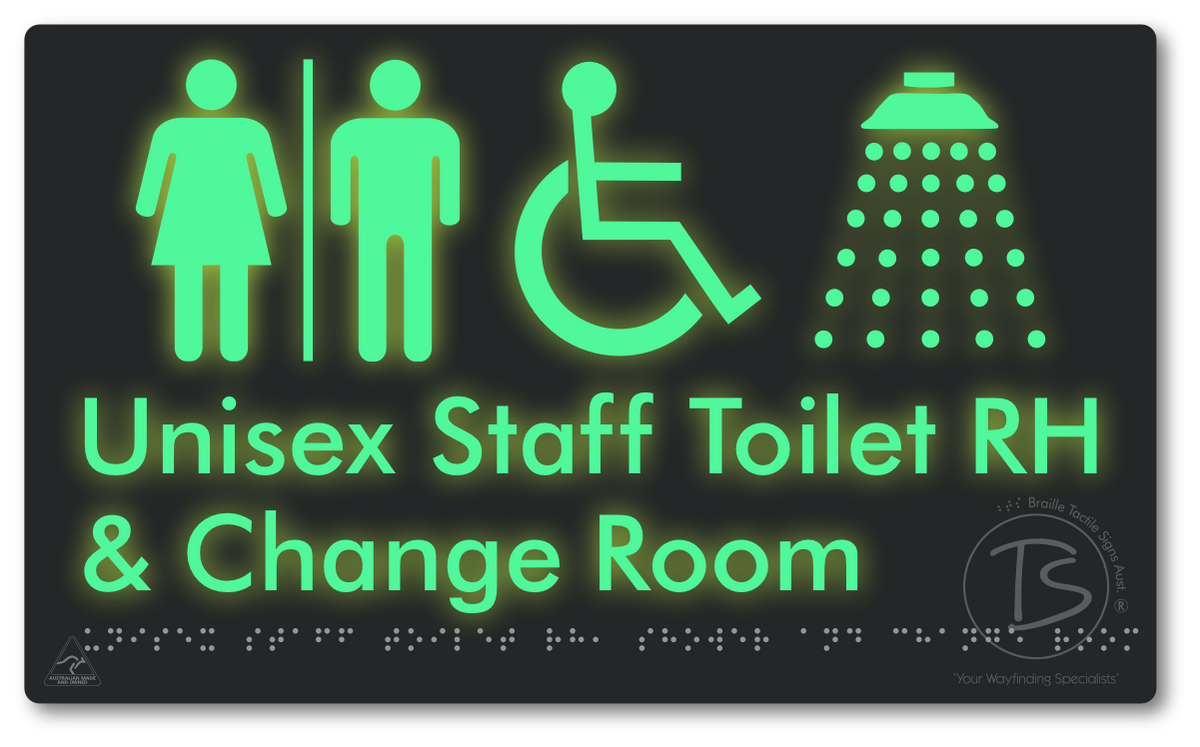Unisex Staff Accessible Toilet LH or RH, Shower & Change Room with Air Lock