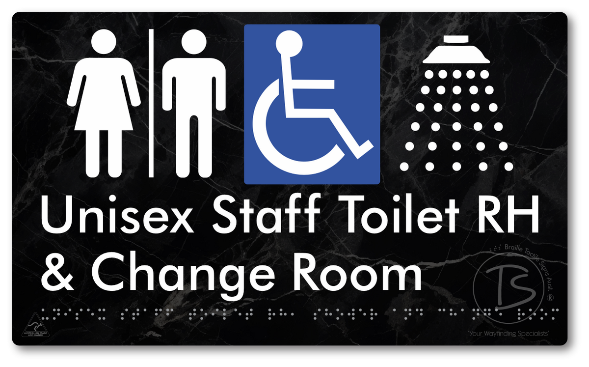 Unisex Staff Accessible Toilet LH or RH, Shower & Change Room with Air Lock