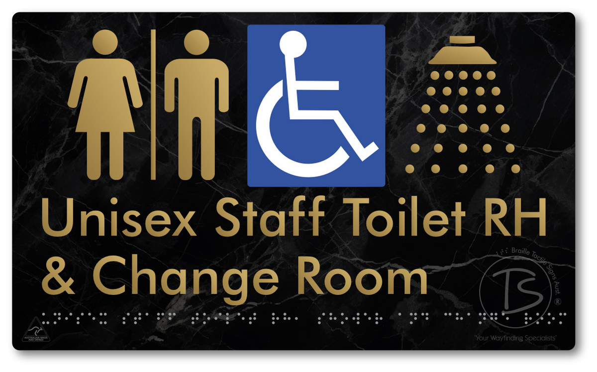 Unisex Staff Accessible Toilet LH or RH, Shower & Change Room with Air Lock