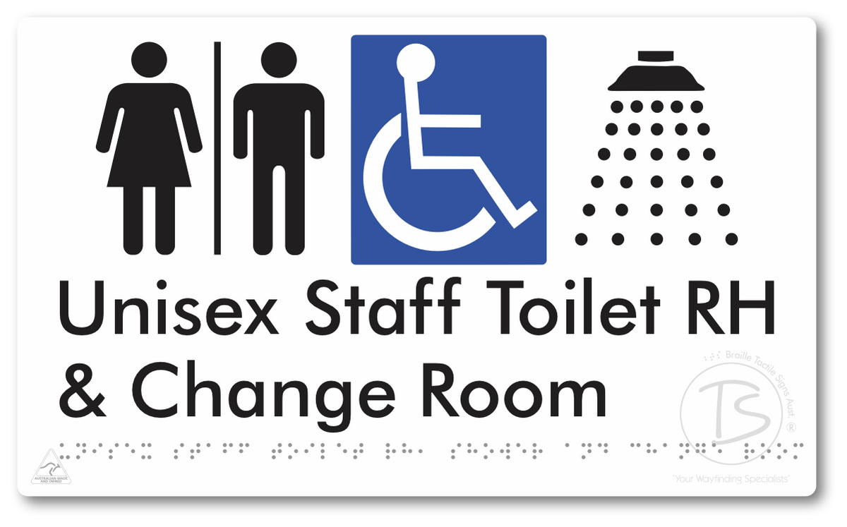 Unisex Staff Accessible Toilet LH or RH, Shower & Change Room with Air Lock